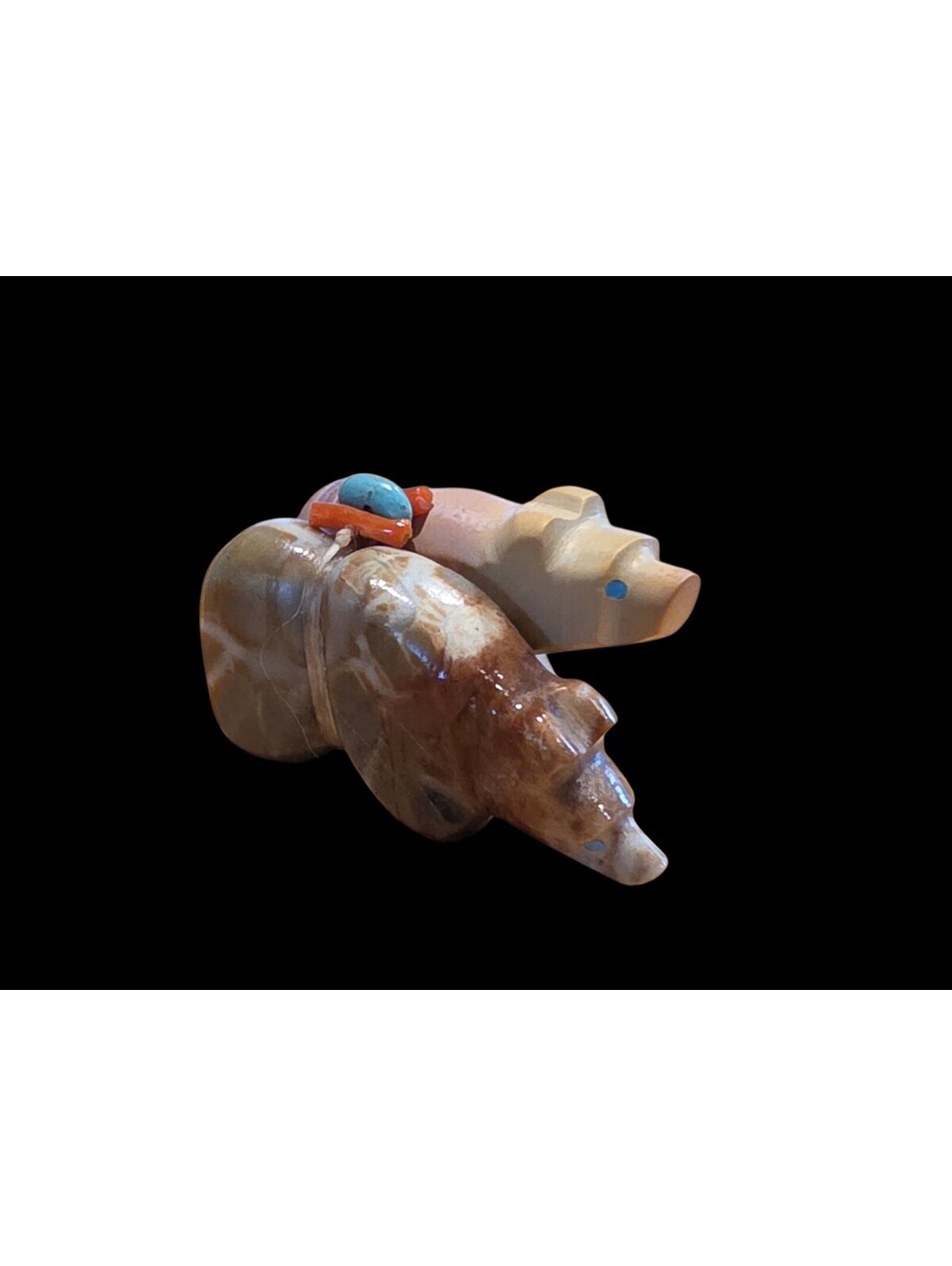 Native Zuni Multi-stone Bear Unity Family Fetish Carving by LaVies Natewa